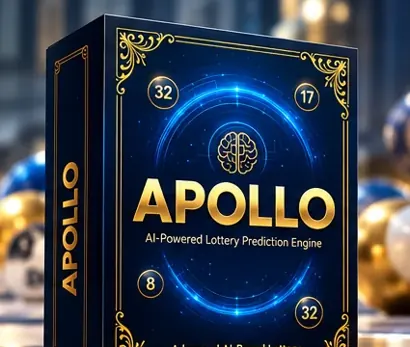 Apollo AI box in front of lottery balls